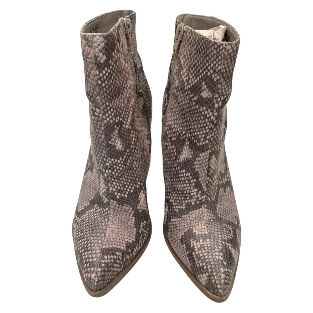 Carlos by Carlos Santana Lydia Bootie Heeled Ankle Boot Snake Skin Women’s 9.5 M